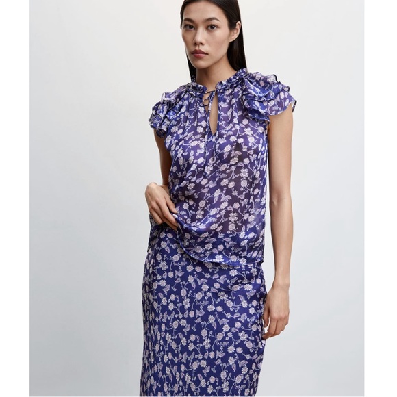 MANGO Floral long skirt - Picture 3 of 3